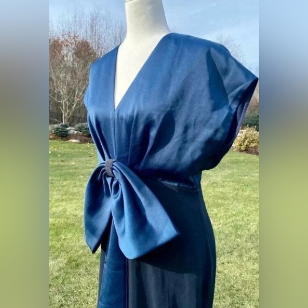 Sachin + Babi  Deep Navy Satin-Tie Maxi Dress - Picture 8 of 9